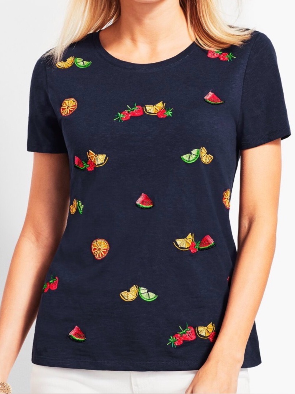 Talbots Tuti Fruiti beaded top, large